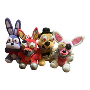 Five Nights At Freddys Collectible Plush Lot of 4 (Freddy, Bonnie, & Foxy)